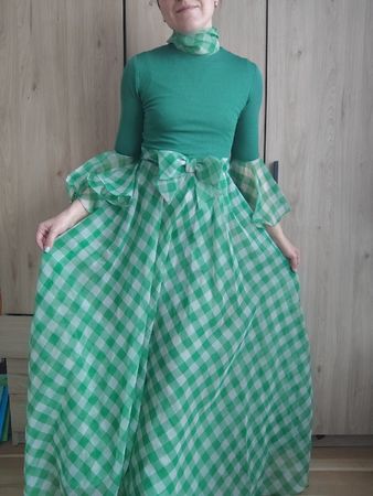 miss Elliotte California Vintage Green Gingham Maxi Dress XS