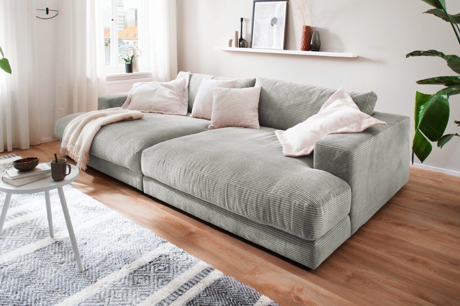 Divani: Big Sofa High End in Cord light grey – Nuovo e nell'imballaggio originale da Bischofszell venduto da deluxe-moebel