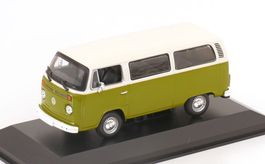 VW T2b Bus 1972-1979 dunkeloliv / beige / weiss     1:43