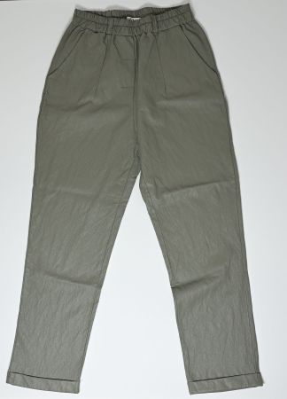 Trendige Kunstlederhose in Olivgrün, Grösse 38