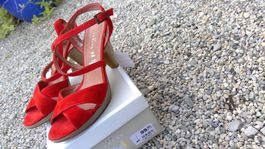 Sandalettes rouge cuir VARESE, pointure 40, NEUF 99.90