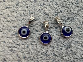 3 x Auge des Glücks Nazar Anhänger Kette Amulett