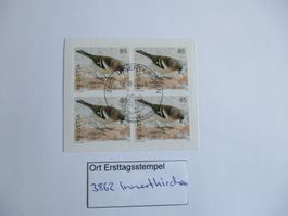 Viererblock mit Ort Ersttagsstempel 3862 Innertkirchen