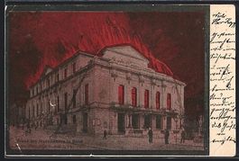 Basel, Brand des Stadt-Theaters in Basel