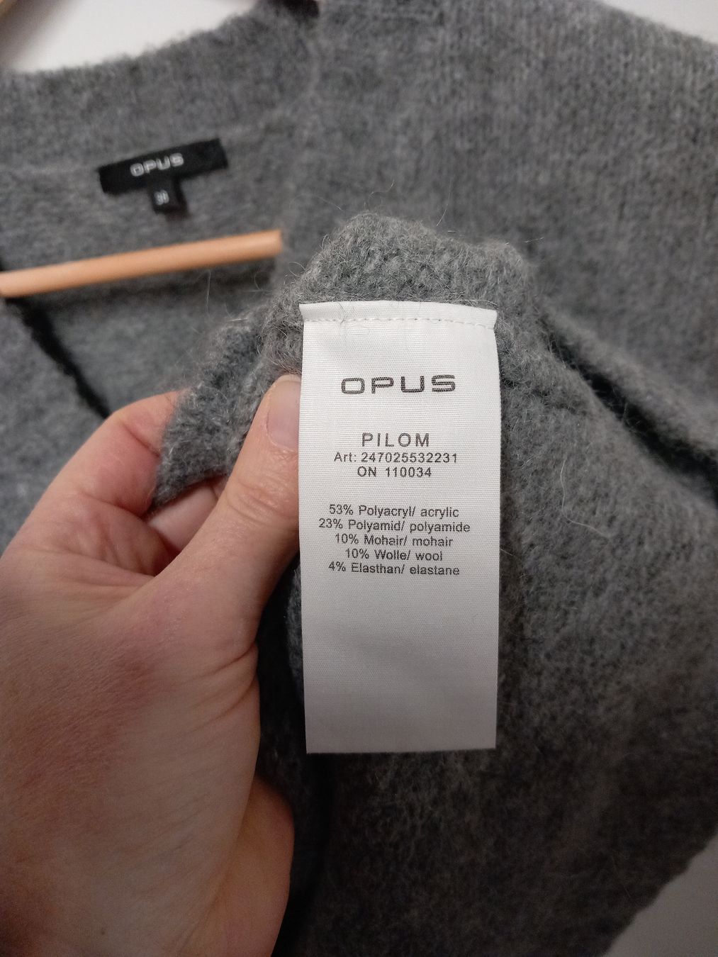 Opus Maglioni & Felpe: OPUS Pullunder mit Mohair, Gr.38, grau, top Zustand – Usato da Gwatt (Thun) venduto da umwelt-brocki 4