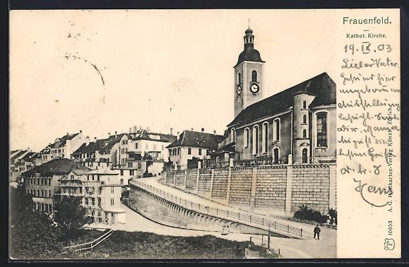 Cartoline postali: Frauenfeld, Katholische Kirche mit Stras – Usato da Berlin venduto da bartko-reher