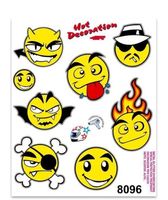 Emoji Smileys Aufkleber Sticker 8teilig