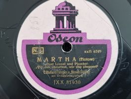 Schellackplatte Odeon, Martha (Flotow), sign. Tauber/Ziegler