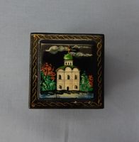 Handbemalte kleine Pillendose, Lackschachtel