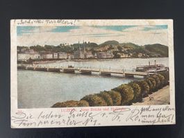 AK Luzern, neue Brücke und Hofkirche, 1903