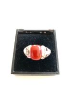 Ring Karneol 925 Sterling Silber rhodiniert