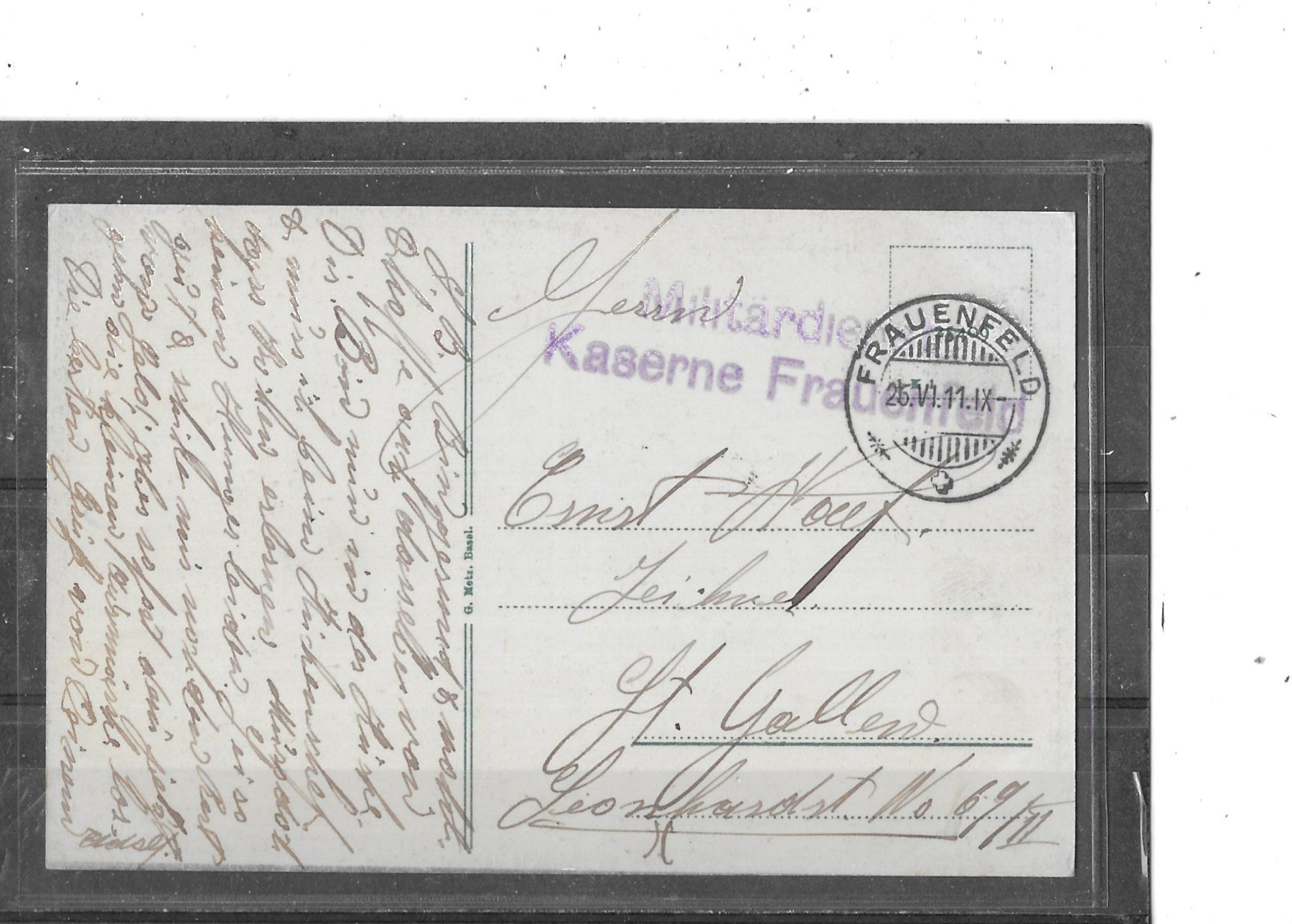 Cartoline postali: TG Frauenfeld 1911 – Usato da Schocherswil venduto da Wilare 1