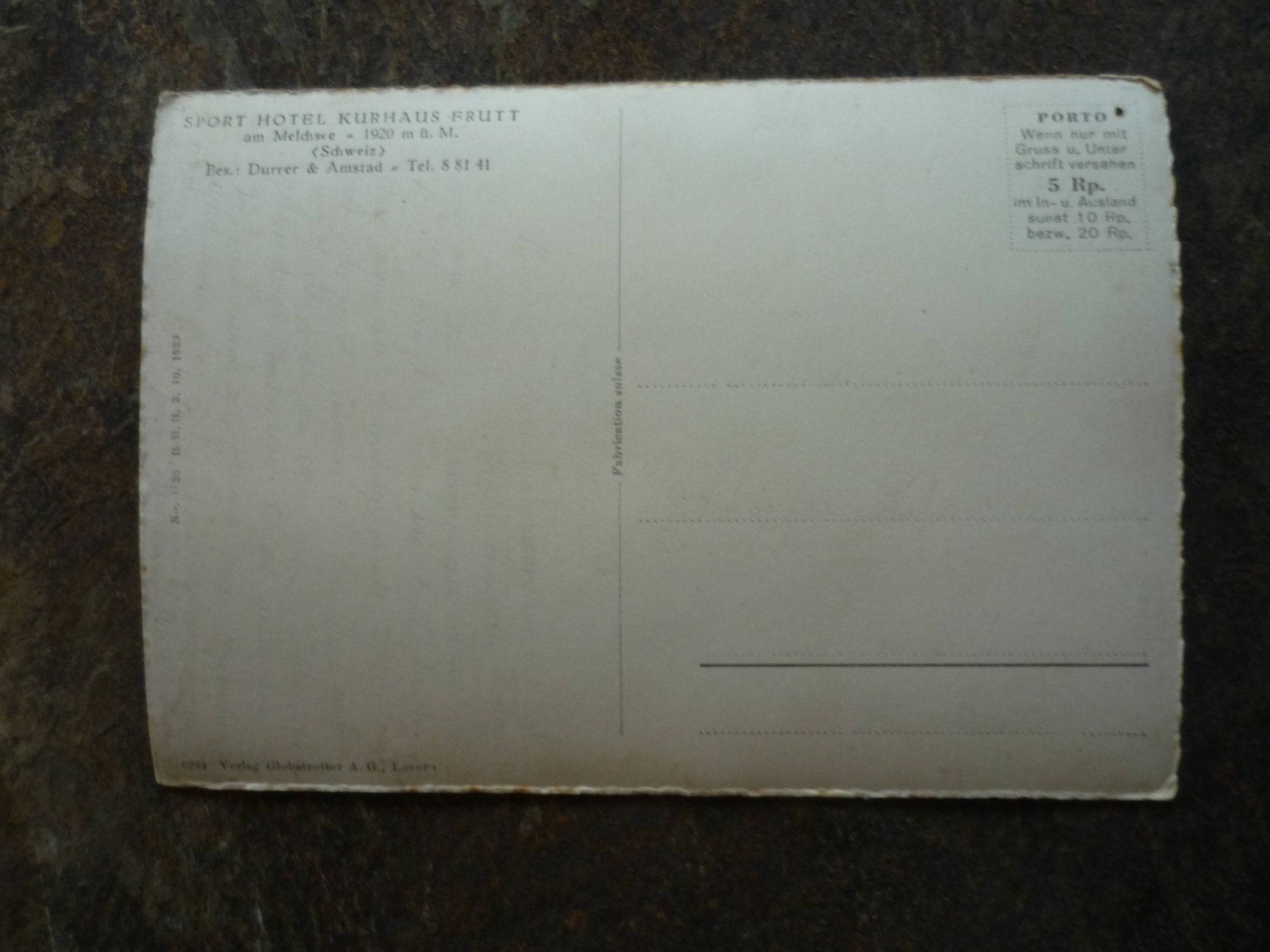 Cartoline postali: Ansichtskarte Stökalb- Frutt 1920 m.ü.M – Usato da Langnau i. E. venduto da Laendu7000 1