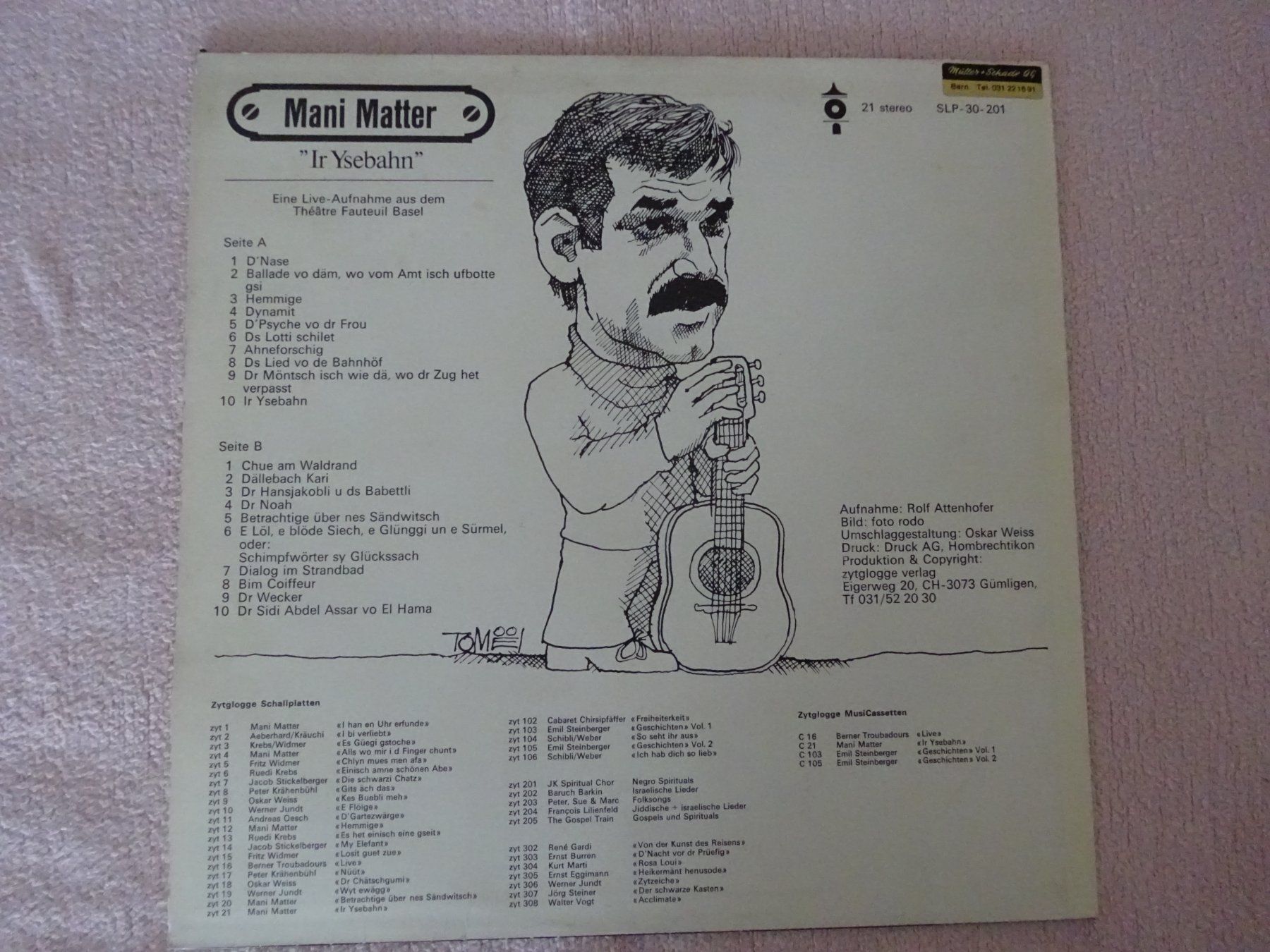 Schallplatten: MANI MATTER ** YR ISEBAHN ** NEUWERTIG – Gebraucht aus Luzern von xrayspex99 2