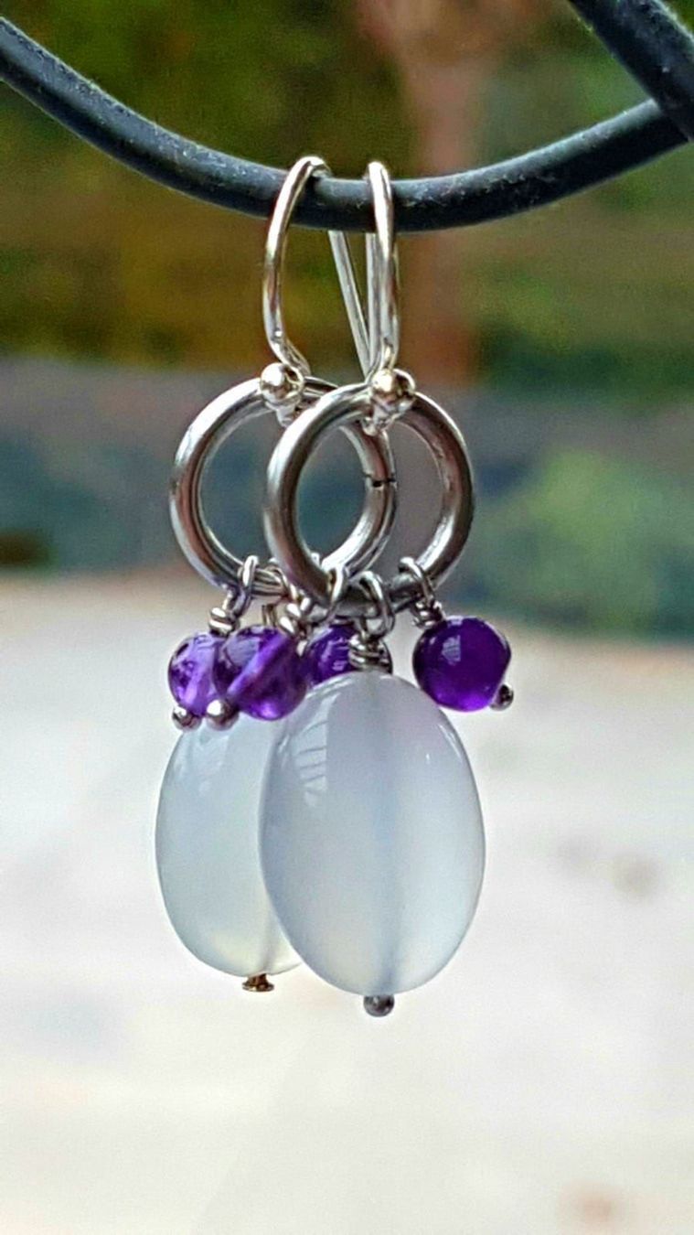 Orecchini pendenti & Orecchini a lobo: Boucles d'oreilles Quartz rose Améthyste – Nuovo e nell'imballaggio originale da Veyrier venduto da Leilazizou