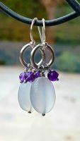 Boucles d'oreilles Quartz rose Améthyste