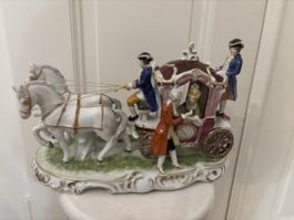 Gräfenthal Porcelaine - carrosse avec chevaux, Vintage!