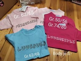 Bodys mit Spruch 50/56-74/80