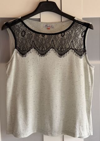 Schönes Tank-Top French Roses Spitze Mintgrün Grösse L schön