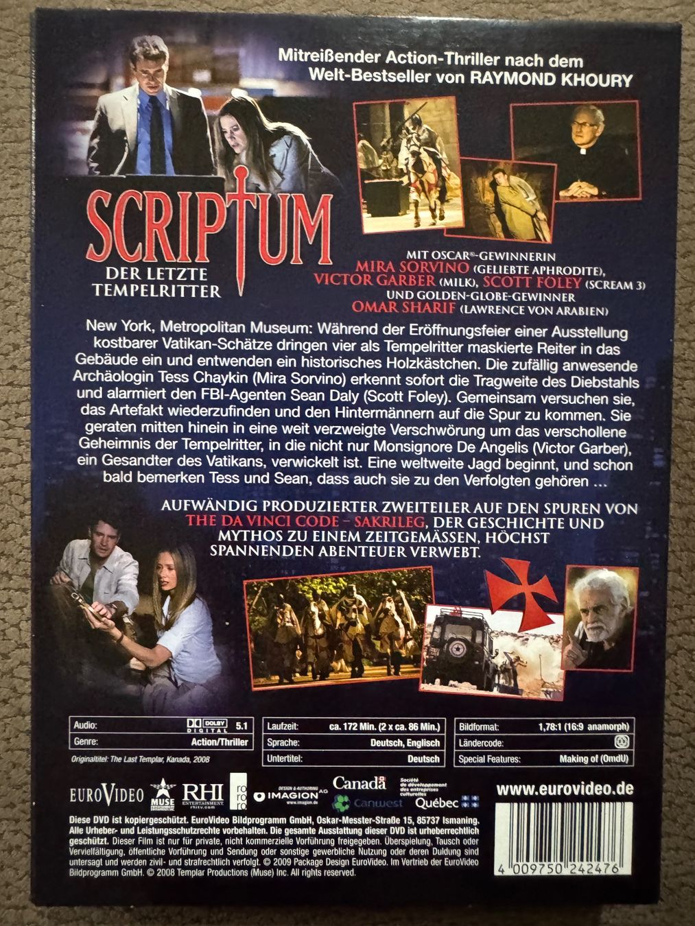 Alle DVDs: Scriptum – Der letzte Tempelritter – Gebraucht aus Dietikon von MuNathy 1
