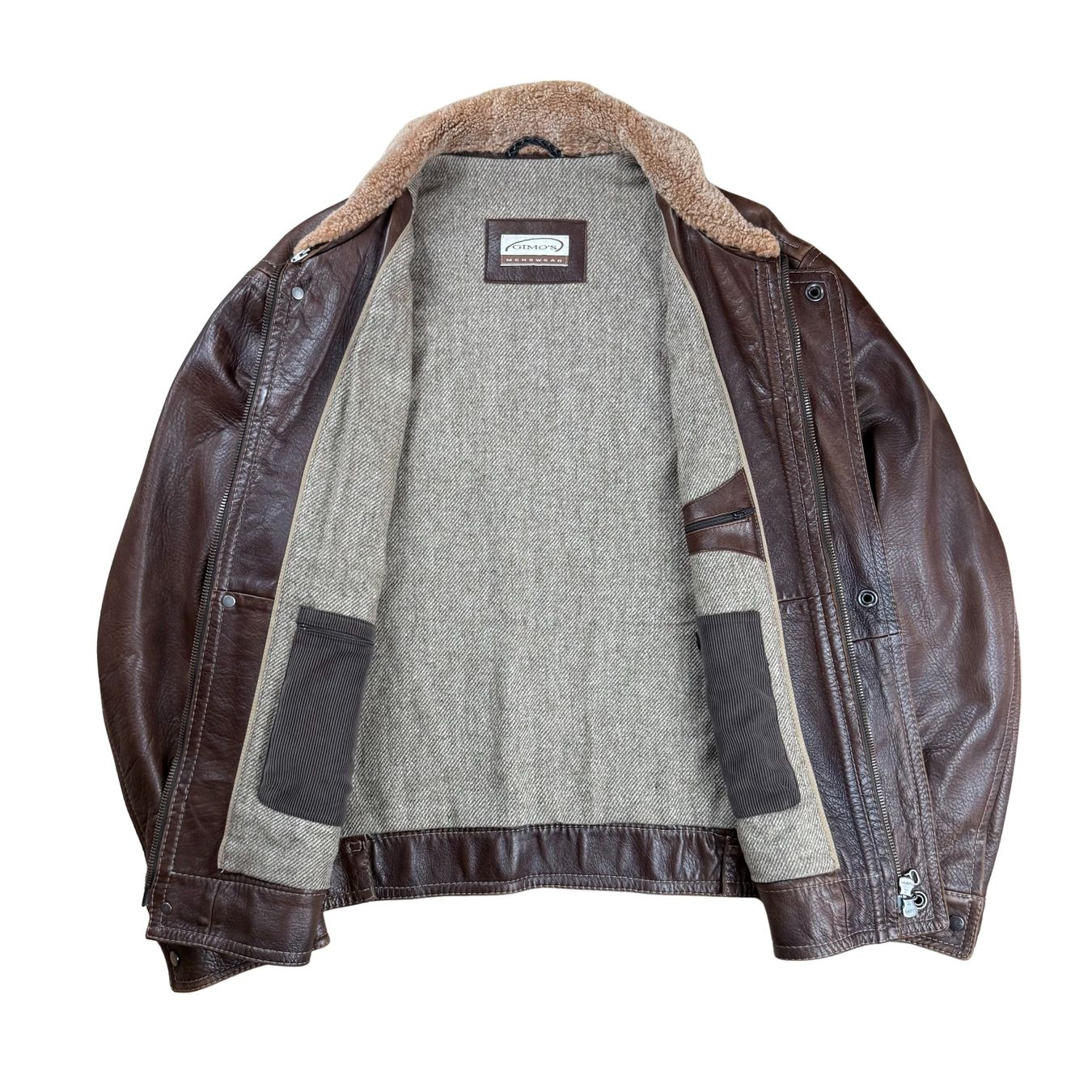Jacken: Gimo's Lederjacke mit Lammfellkragen  - L – Gebraucht aus Herisau von 1asupply 4