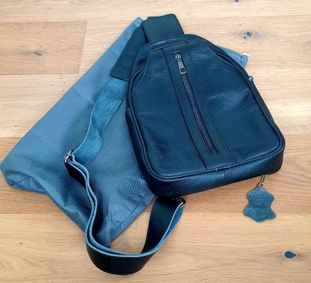 bauch rücken tasche leder schwarz neu