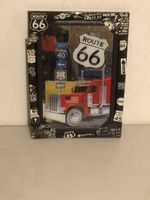 Wandspiegel Route 66 mit LKW Motiv Rahmen schwarz