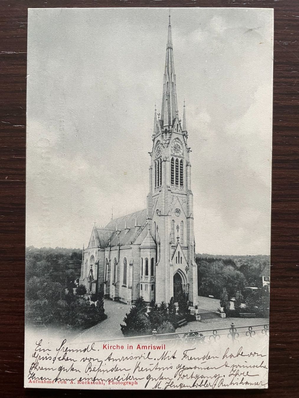 Cartoline postali: AMRISWIL Kirche, 3 Ansichtskarten, 1906-1932 – Usato da Wald ZH venduto da TLILEF 5