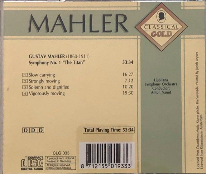 CD: Mahler / Schumann / Beethoven – Usato da Grüningen venduto da azulamarillo 1