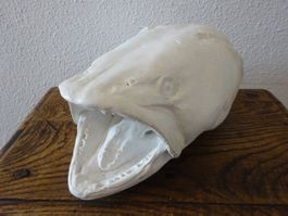 Skulptur  Seeforelle Fisch / Stuckrelief Skulptur