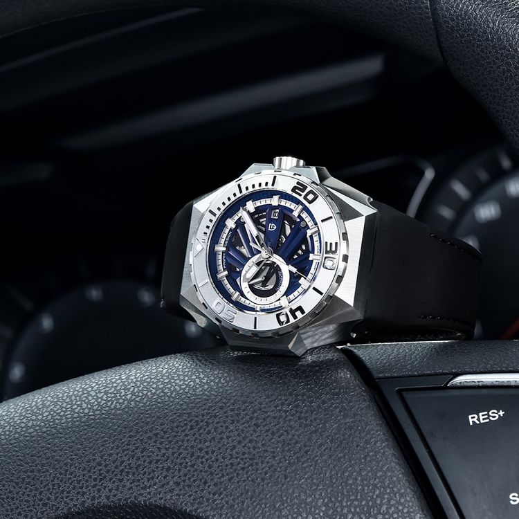Pagani Design Automatik Herrenuhr Diver blau (Neu und originalverpackt