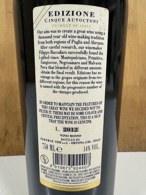 Vino: Weinflasche 2012, Cinque Autoctoni, Farnese – Usato da Liebefeld venduto da 3-2-1-mein 2