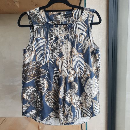 🐸 INDIGO LEINEN TOP / BLUSE / OBERTEIL 36
