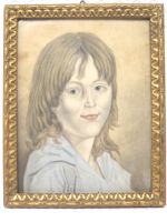 Aquarelle Portrait jeune garçon Knaben Porträt 19Jh. 25 X 20