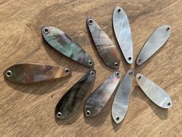 Perlmuttspange Black Pearl Drops, ca. 55 mm