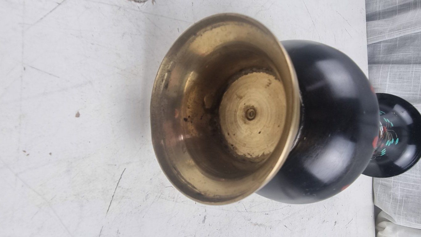 Vasi & Recipienti: Geätzte Messing Vase mit Pfauen Muster – Usato da Flums venduto da Flumsantik 4