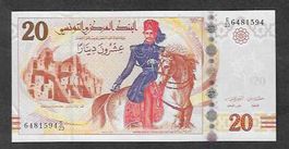 Tunisie  20  Dinara  Bankfrisch