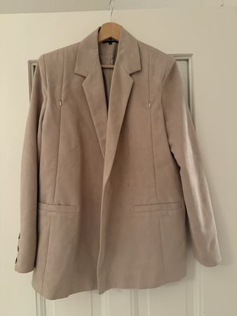 Blazer in Wildlederoptik altrosa