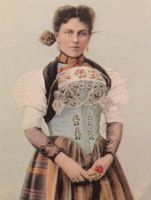 Repro einer Lithographie, Tracht Kanton Nidwalden