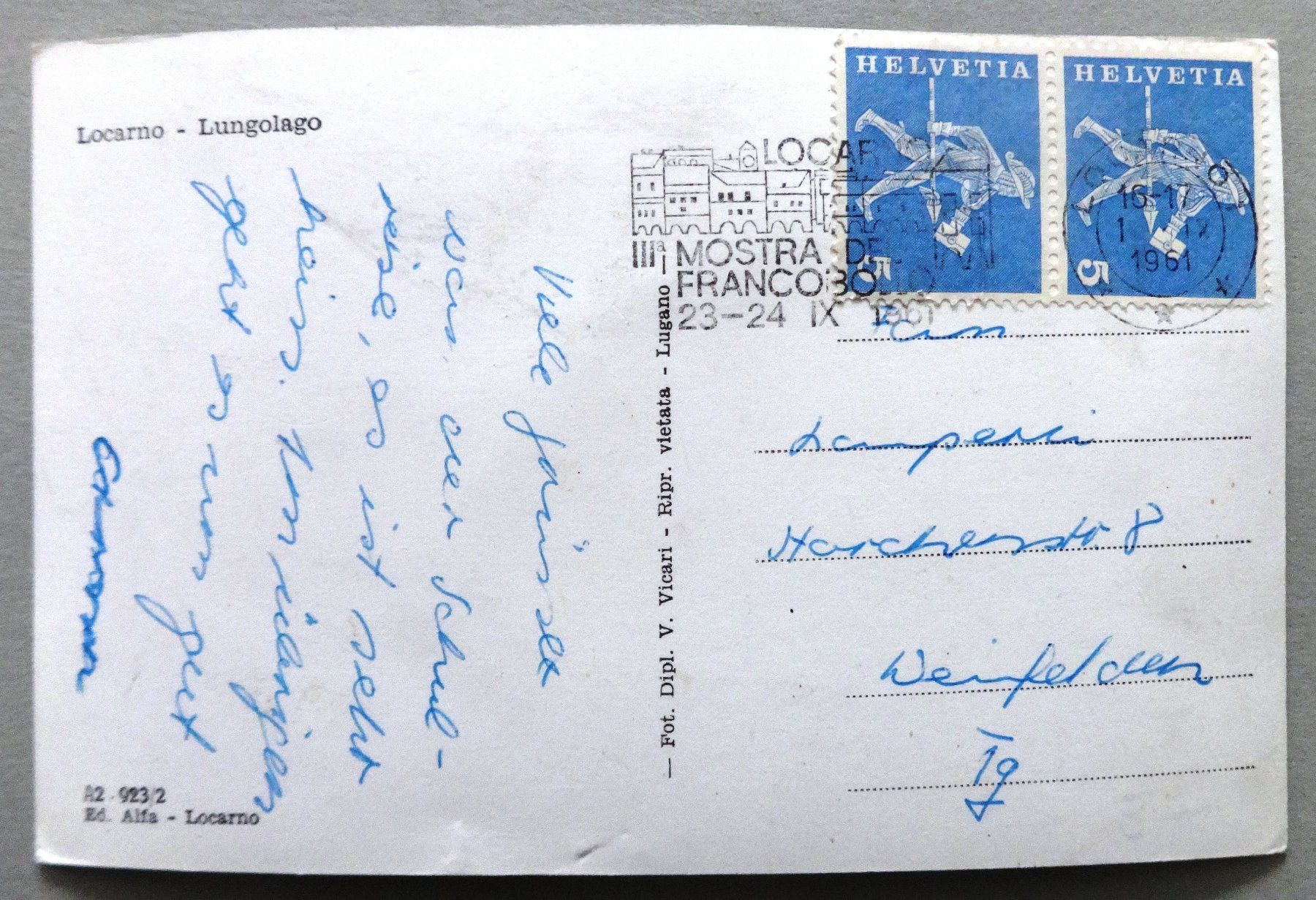 Cartoline postali: Locarno - Lungolago – Usato da Fétigny venduto da Billy2miny 1