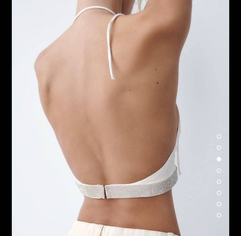 Tops: Zara Top Gr. M - Glitzer / weiss – Gebraucht aus Thun von tat_wg9t 3
