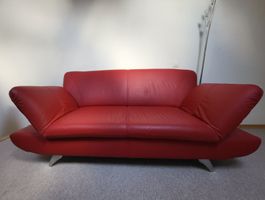 Rotes Ledersofa 2-Sitzer, Top Zustand