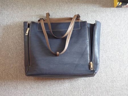 Neue Kunstleder Tasche blau, mit separater Innentasche