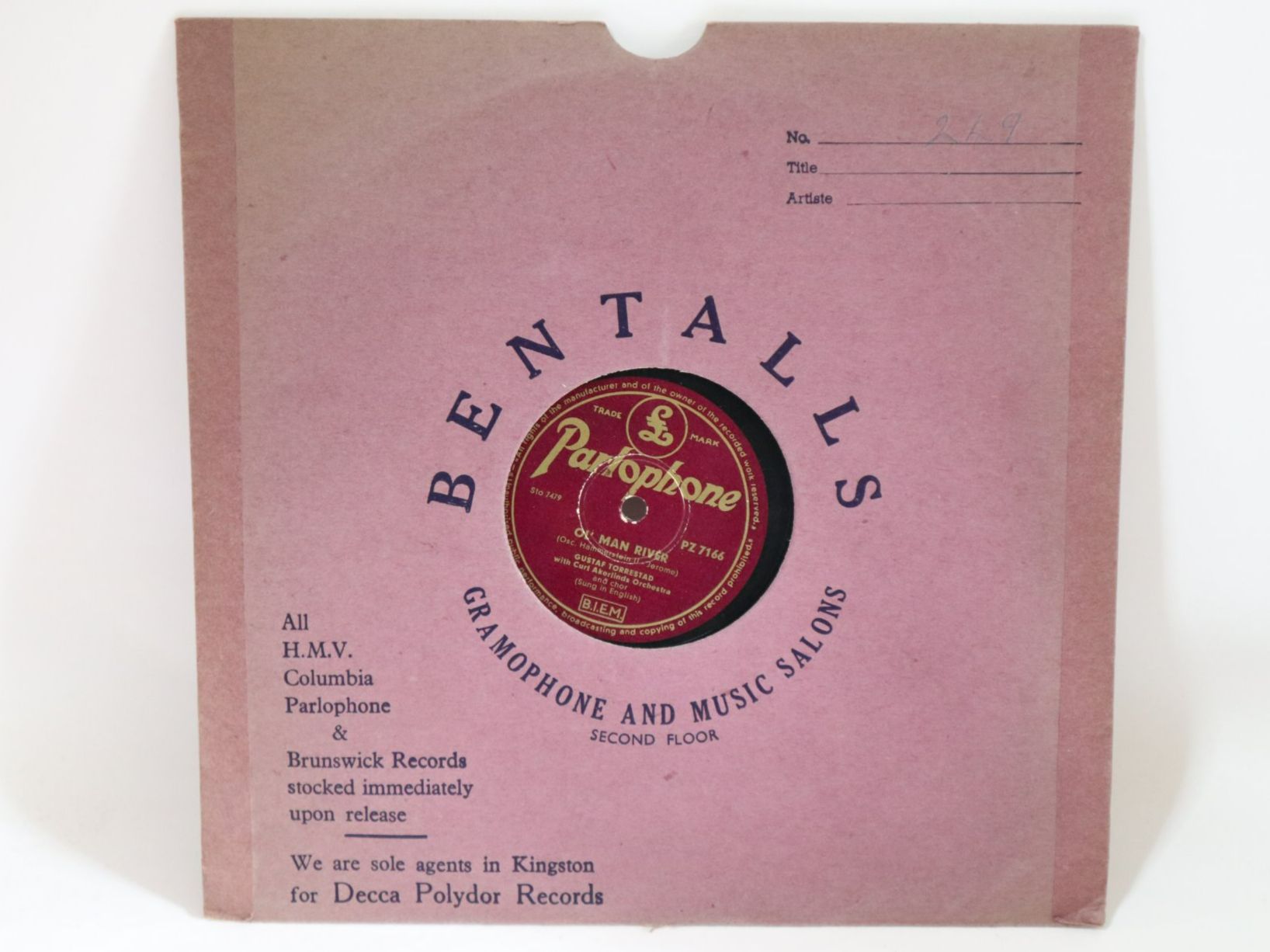 Dischi in vinile: Schellack Gustaf Torrestad Ol' Man River / Night & Day – Usato da Eschenbach SG venduto da Astalavista