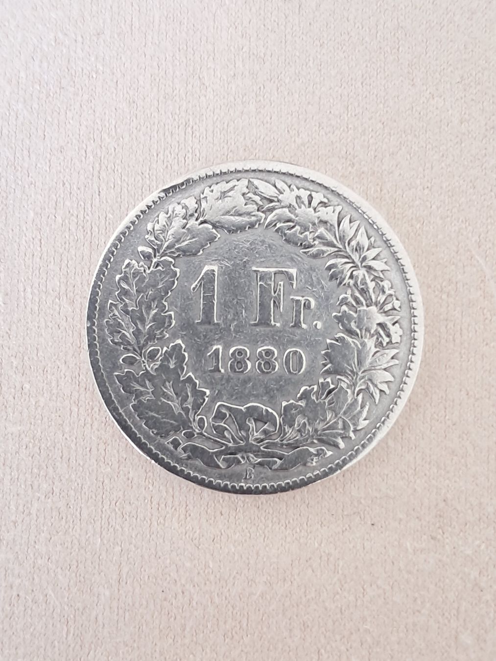 Alle Münzen: 1 Fr. Silbermünze, Jahrgang 1880 – Gebraucht aus Diegten von mar_2w8m