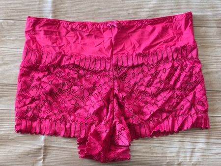 ​😍 Spitzen High Waist Pants / Panty-Shorts - M - red
