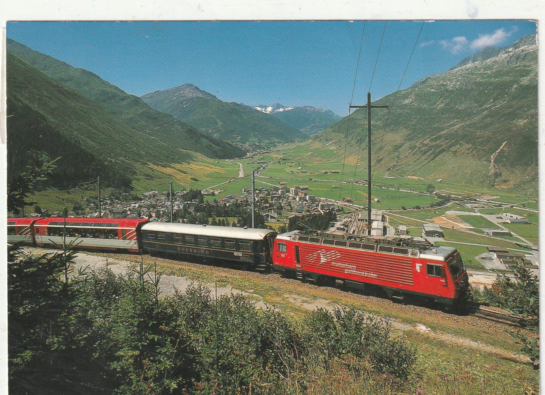 Cartoline postali: Andermatt mit Furka Oberalp Bahn – Usato da Lumbrein venduto da made02