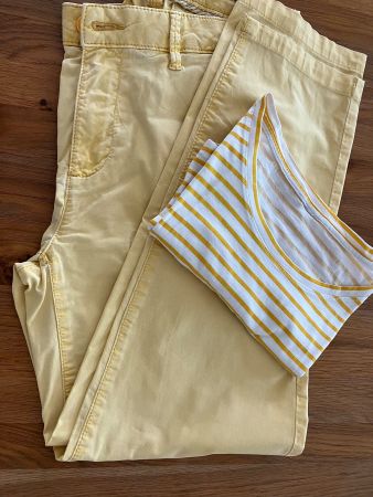 Hosen , Damen leicht von Esprit,gelb Gr.32 mit Shirt