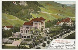 1903 BADEN Villen Römerburg & Langmatt alte Karte Villa