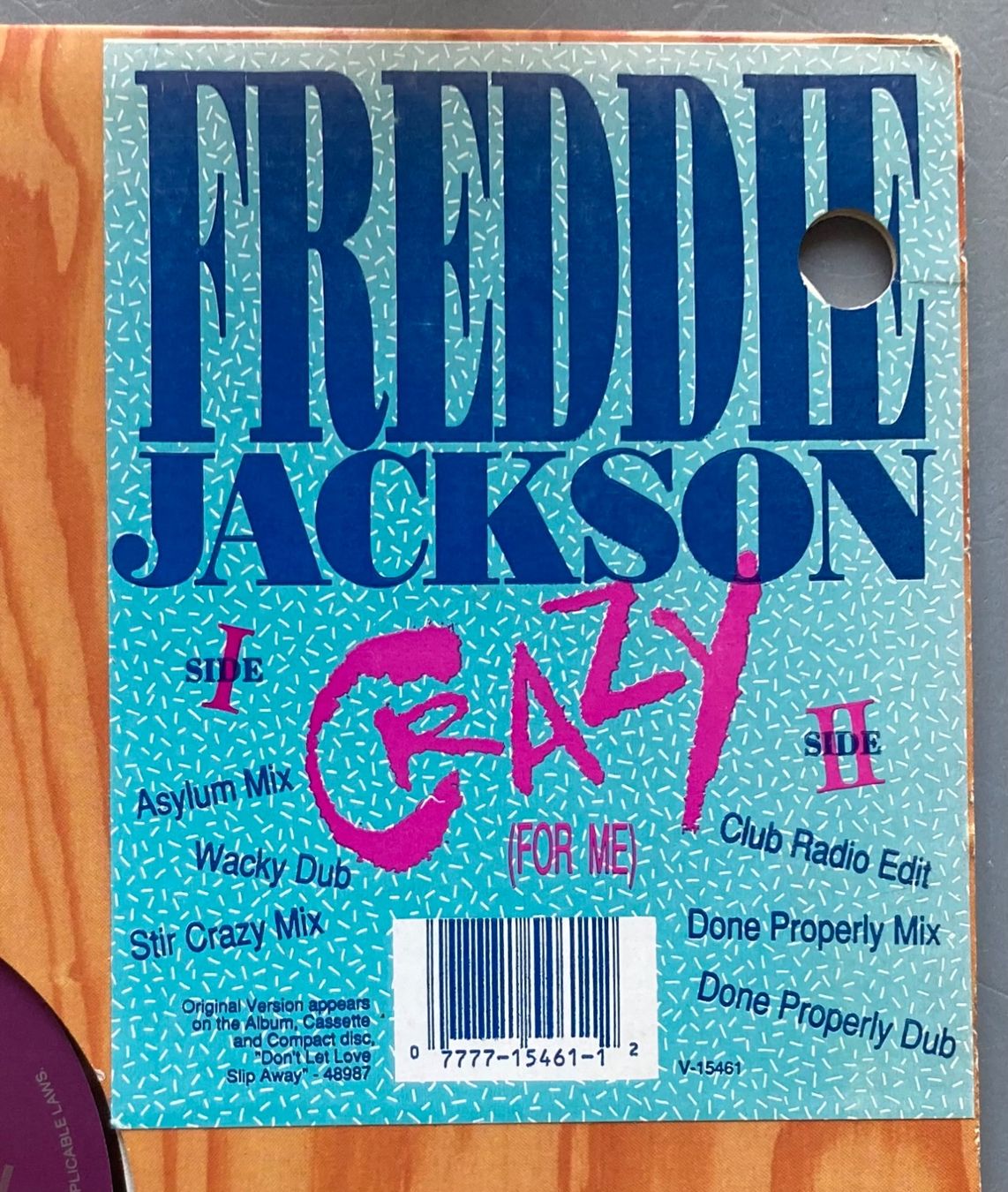 Dischi in vinile: FREDDIE JACKSON - CRAZY (FOR ME) – Usato da Poliez-Pittet venduto da Newtown-Records 1